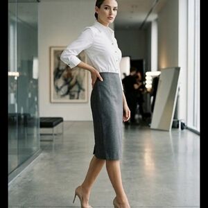 Express Elegant Dark Gray Pencil Skirt